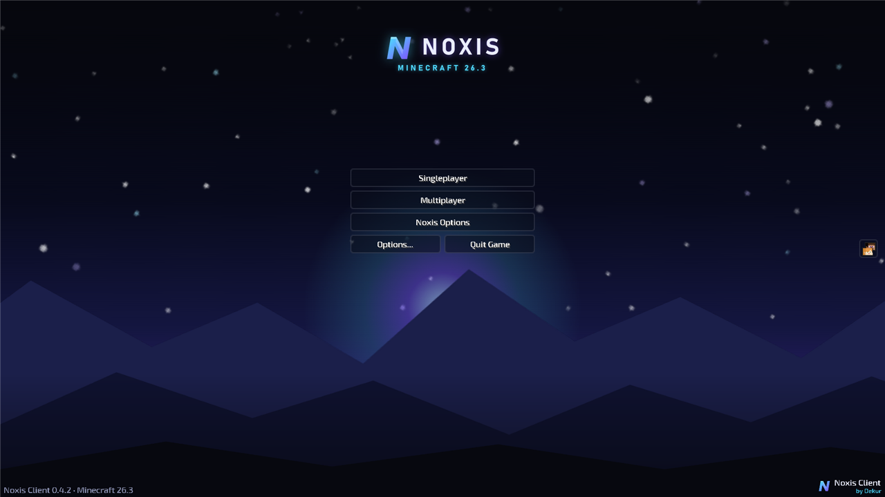 Noxis Client title screen